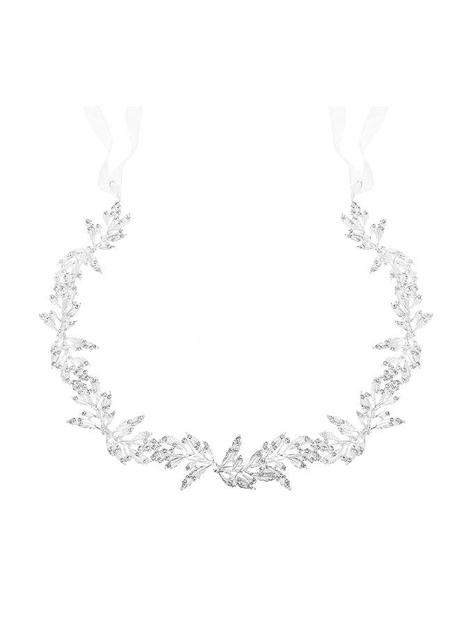 Leaf Wedding Headpieces for Bride Silver Bridal Headband Flower Girl Headpiece Handmade Wedding Hair Accessories - Image 1