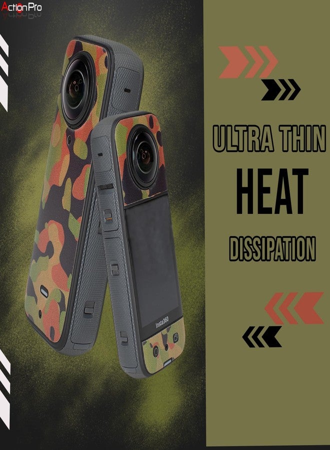 Action Pro Camera Waterproof Skin Compatible with Insta-360 X3 Action Camera (Army) - Image 3