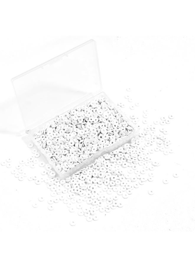 Hiswan 1000pcs Heishi Beads White Polymer Clay Beads for Jewelry Making Bracelets Necklace 6mm - Image 1