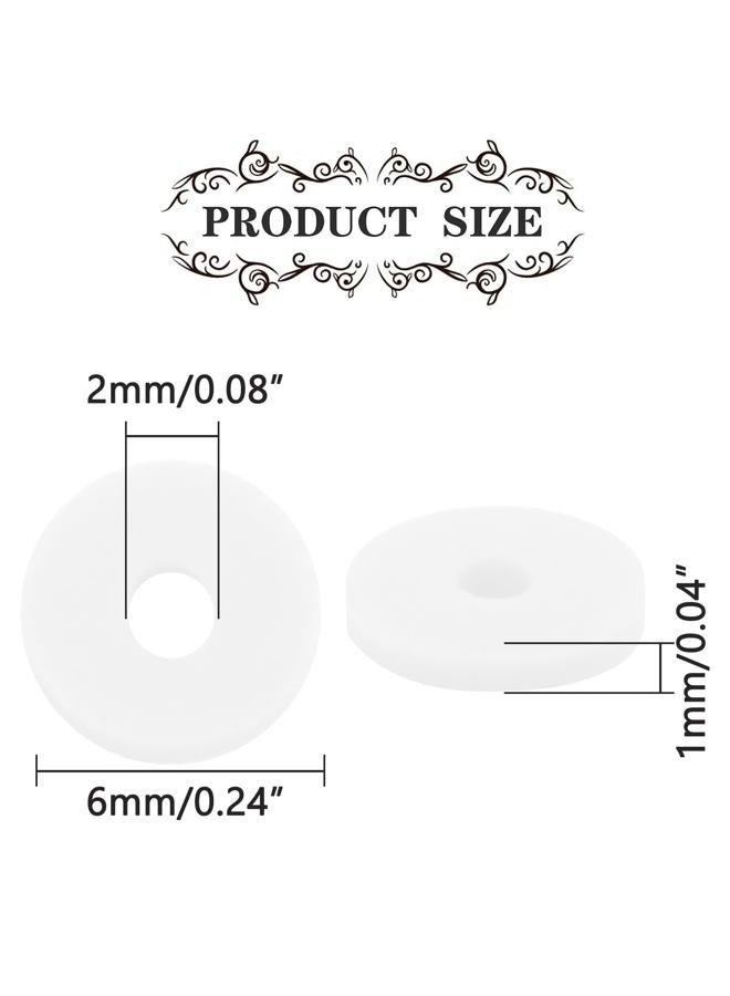 Hiswan 1000pcs Heishi Beads White Polymer Clay Beads for Jewelry Making Bracelets Necklace 6mm - Image 3