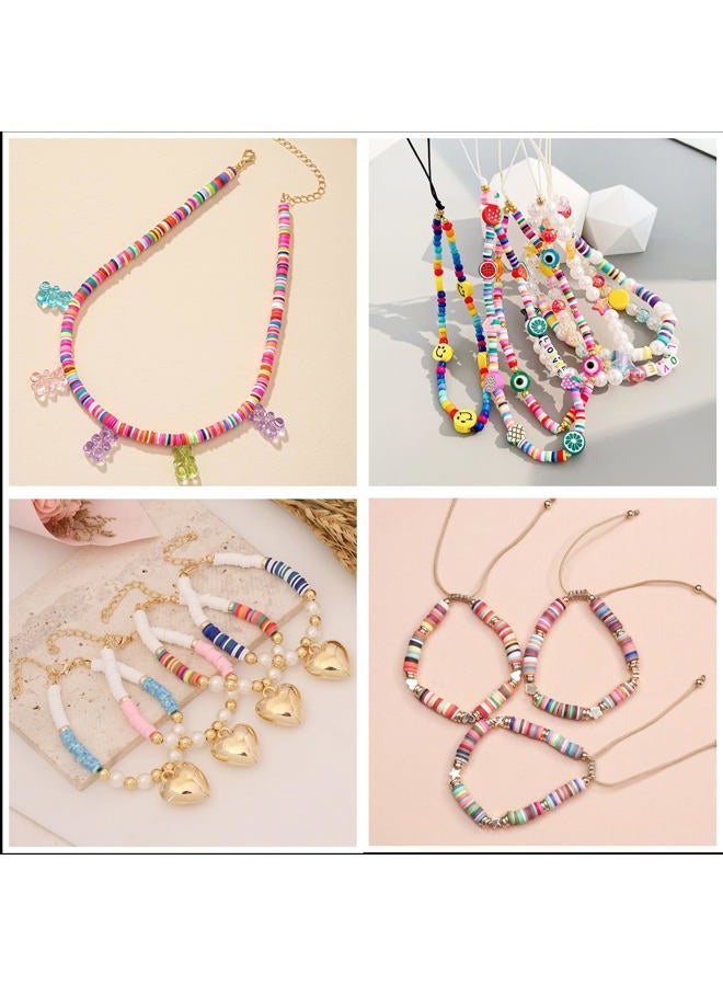 Hiswan 1000pcs Heishi Beads White Polymer Clay Beads for Jewelry Making Bracelets Necklace 6mm - Image 5