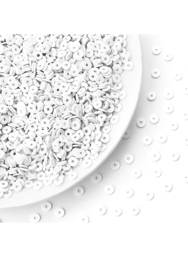 Hiswan 1000pcs Heishi Beads White Polymer Clay Beads for Jewelry Making Bracelets Necklace 6mm - Image 4