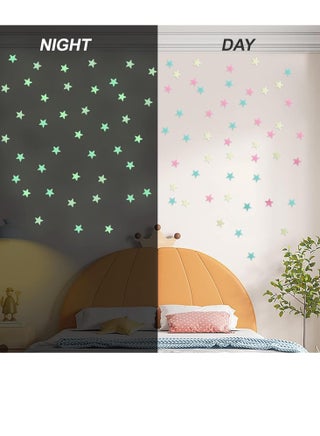 Glow in The Dark Star Stickers 200Pcs Stars for Ceiling,3D Glowing Stars with Moon,6 Colors Adhesive Glowing Stars for Ceiling,Wall Decorations,Room Decor,Birthday Gift (Star) - view 4