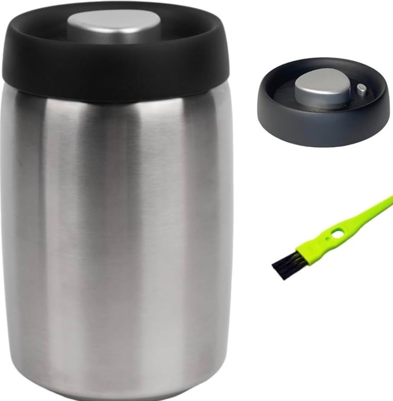 HelpyLife Vacuum Coffee Canister,1200ml/16oz Stainless Steel Food Storage Container Jar with Airtight Lid Seal,Perfect for Coffee Beans & Grounds,Loose Tea,Sugar,Spices - Image 1