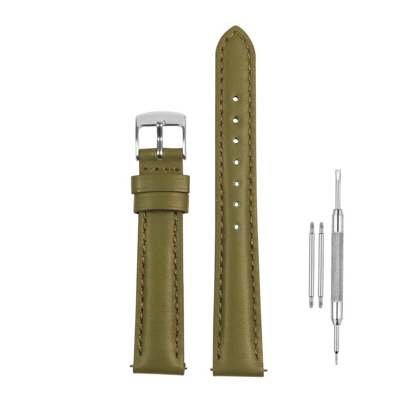 Lineon Colourful 16mm Full Padded Univarsal Vegan Leather Watch Strap For Branded Watches Compitable with (Titan, Timex, Casio, Sonata etc) Tool and Pins Include - Image 1