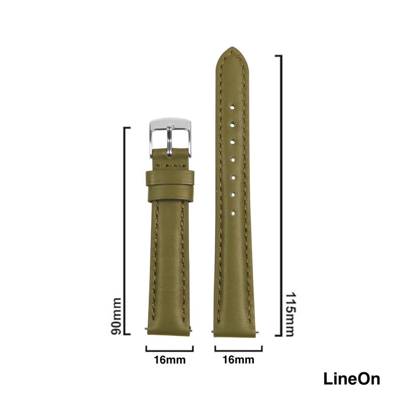 Lineon Colourful 16mm Full Padded Univarsal Vegan Leather Watch Strap For Branded Watches Compitable with (Titan, Timex, Casio, Sonata etc) Tool and Pins Include - Image 2