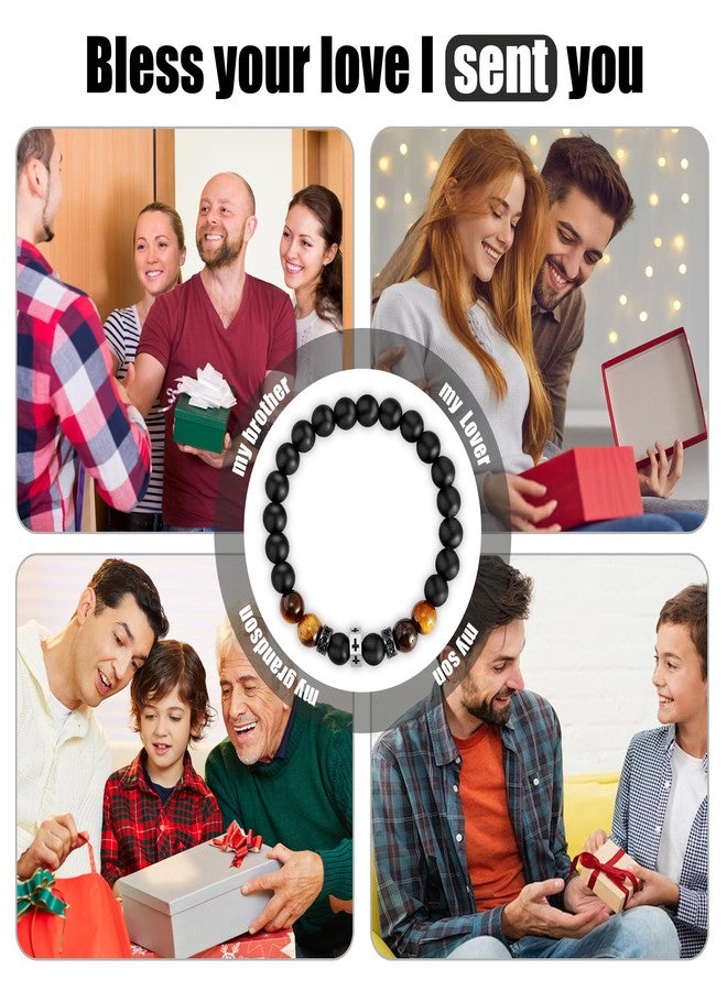 سوار صليب من أوفيسنترا، هدية مثالية للأولاد بمناسبة المعمودية - هدايا عيد الفصح، عيد الميلاد، المعمودية المسيحية، أعياد الميلاد، للمراهقين - سوار من خرز عين النمر الطبيعي - Image 4