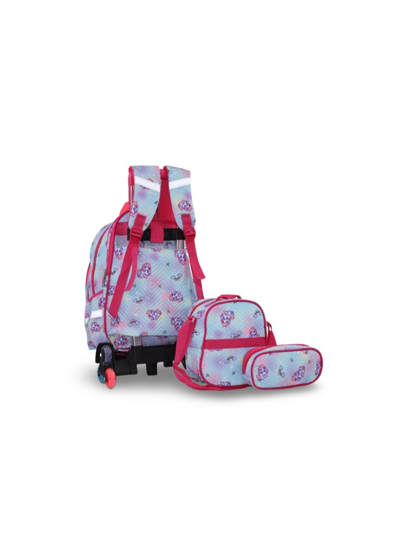 Migo School Set Unicorn Trolley Bag 16 Inches – Baby Blue - Image 2