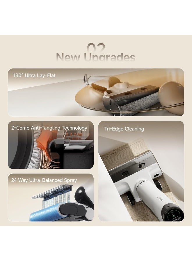 يووانت مكنسة كهربائية لاسلكية للتنظيف الجاف والرطب من  غسالة أرضية ذكية قوية الشفط للانسكابات الرطبة والغبار الجاف، تنظيف ذاتي، شاشة ، ممسحة كهربائية في  للأرضيات الصلبة والبلاط والسجاد، ضمان لمدة عام - Image 4