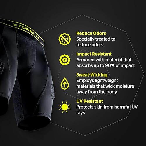 Storelli BodyShield Unisex Goalkeeper Sliders 2.0, High-Impact Protection, Sweat-Wicking, UV-Resistant Athletic Undershorts for Soccer & Heavy-Duty Sports | Black | Youth Extra Large - Image 4