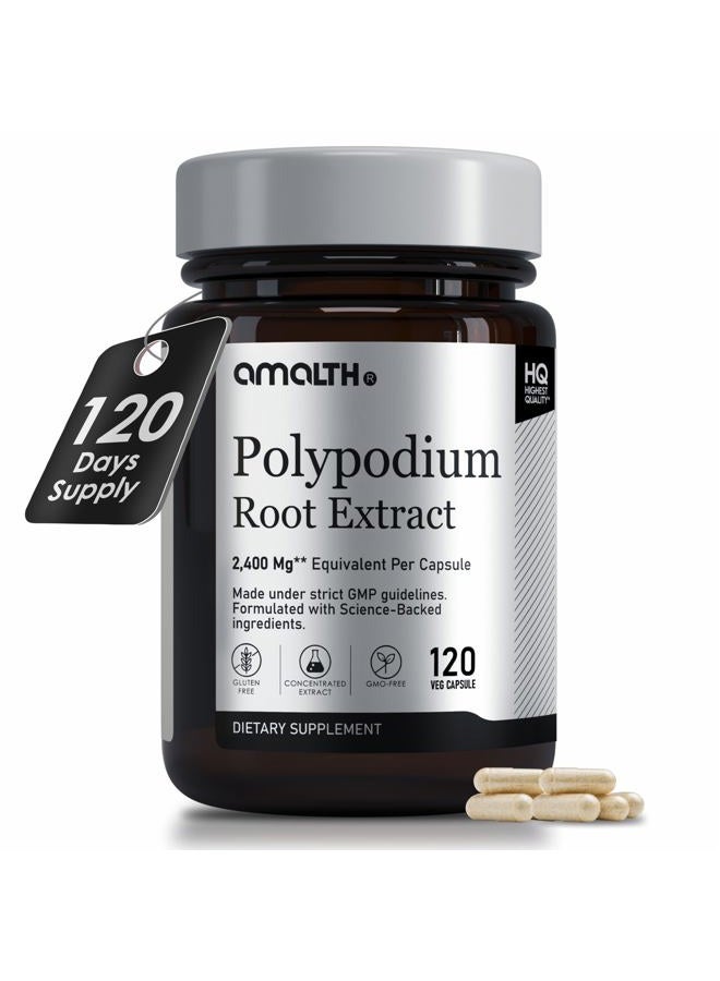 AMALTH Polypodium Leucotomos Extract 240 mg –Supports Natural Healthy Skin -Antioxidant Supplements -120 Capsules (Gluten Free & Non-GMO) - Image 1