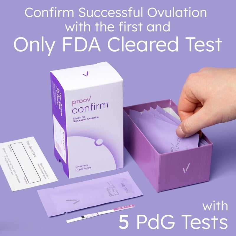Proov Confirm Ovulation and Pregnancy Test Combo Kit  PdG Progesterone Metabolite Test  Only FDACleared Test to Confirm Successful Ovulation at Home  Early Pregnancy Tests - Image 3