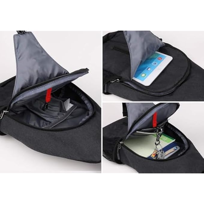rayihni Sling Backpack CrossBody Sling Bags Multipurpose Crossbody Shoulder Bag Travel Hiking Daypack Chest Bag Casual Satchel for Men WomenTravel Gym Sport Hiking with USB Charger Port - Image 3