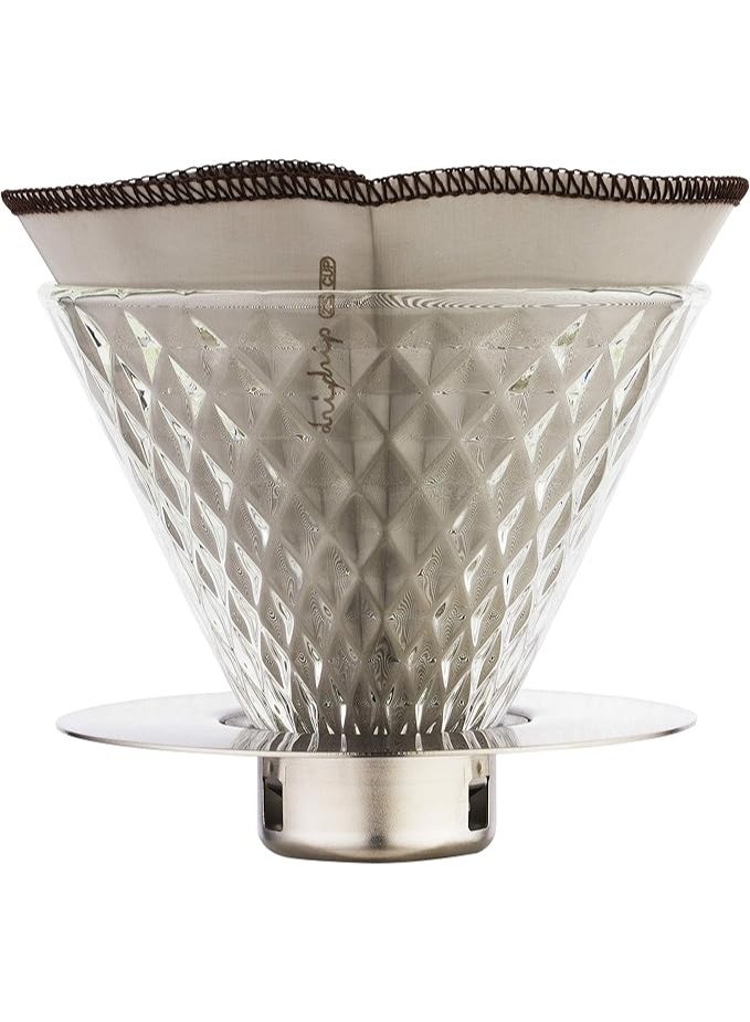 فلتر دائم قابل للطي لسكب القهوة مصنوع من شبكة دقيقة الستانلس ستيل.من دريب يدوي + عدد القطع: 1 فولاذ المقاوم للصدأ تنقيط بالتنقيط - Image 1