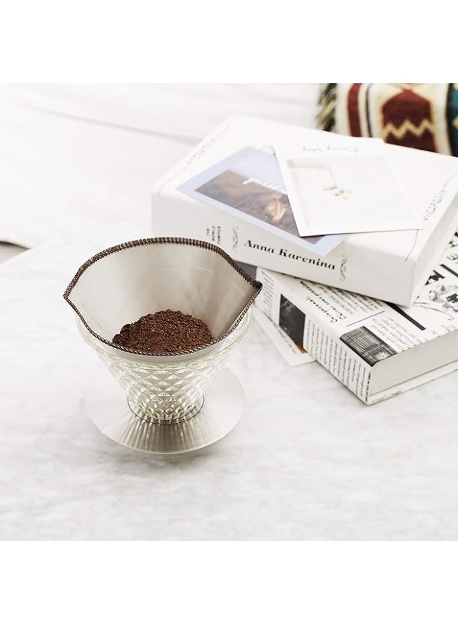 فلتر دائم قابل للطي لسكب القهوة مصنوع من شبكة دقيقة الستانلس ستيل.من دريب يدوي + عدد القطع: 1 فولاذ المقاوم للصدأ تنقيط بالتنقيط - Image 2