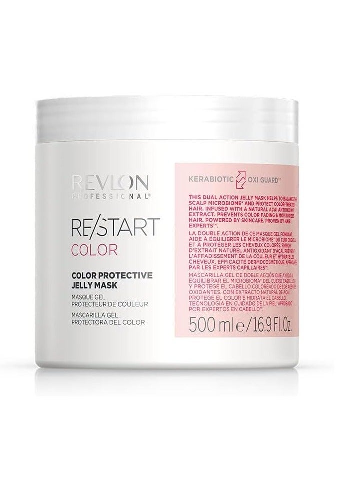 ريفلون قناع جيلي لحماية لون الشعر من ري/ستارت، 500 مل، قناع لتعزيز لون الشعر، علاج للشعر يرطب ويحمي من بهتان لون الشعر، قناع بخلاصة الأساي الطبيعية - Image 1