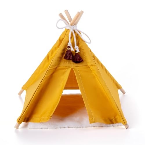 Minamzee Dollhouse Camping Tent112 Scale Mini Yellow Cloth Tent with Carpet Miniature Outdoor Furniture Accessories for BedroomPatio and Garden Yellow Camping Tent - Image 5