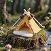 Minamzee Dollhouse Camping Tent112 Scale Mini Yellow Cloth Tent with Carpet Miniature Outdoor Furniture Accessories for BedroomPatio and Garden Yellow Camping Tent - Image 2