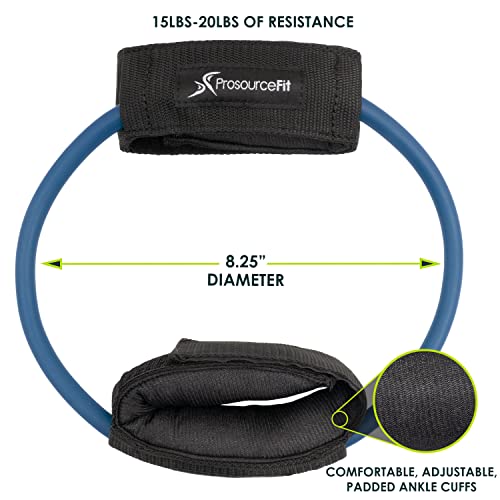 ProSourceFit شريط مقاومة الساق من بروسورس فيت، أنبوب ثقيل، 15-20 رطل مع أكياس كاحل مبطنة لتمارين الجزء السفلي - Image 2