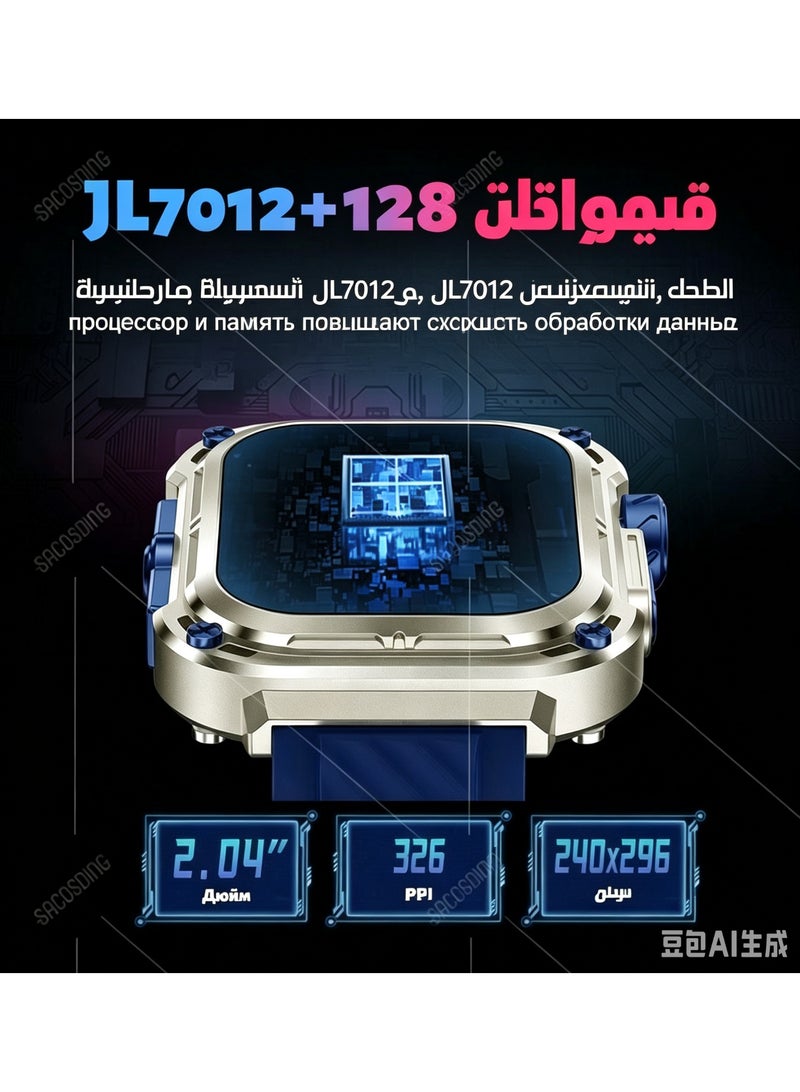 Smart Watch for Men Women, 2.04" AMOLED HD Display, 460mAh Battery, Fitness Tracker with Sleep Monitor, Altitude, Compass, 100+ Sports Modes for Android iOS - Image 3