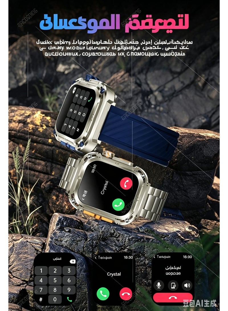 Smart Watch for Men Women, 2.04" AMOLED HD Display, 460mAh Battery, Fitness Tracker with Sleep Monitor, Altitude, Compass, 100+ Sports Modes for Android iOS - Image 4