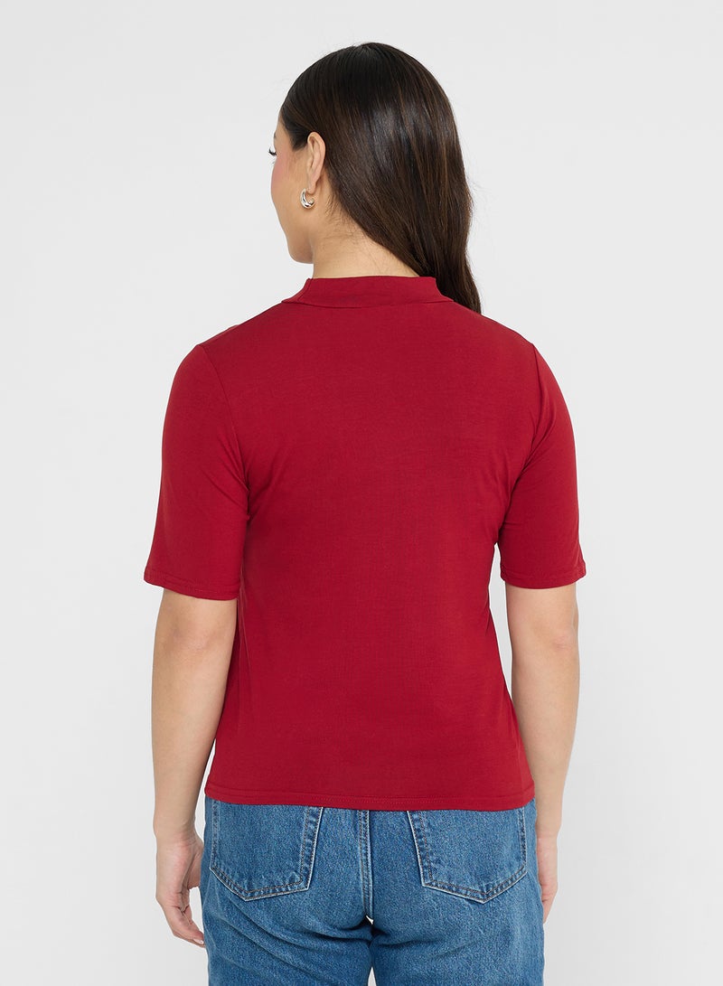 Ginger Basics Cotton High Neck T-shirt - Image 2