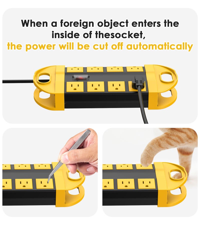CCCEI Outdoor Power Strip Weatherproof with 8 Plug, Waterproof Extension Cord with Multiple Outlets, Christmas Exterior Garden Yard Surge Protector 6FT. - Image 5