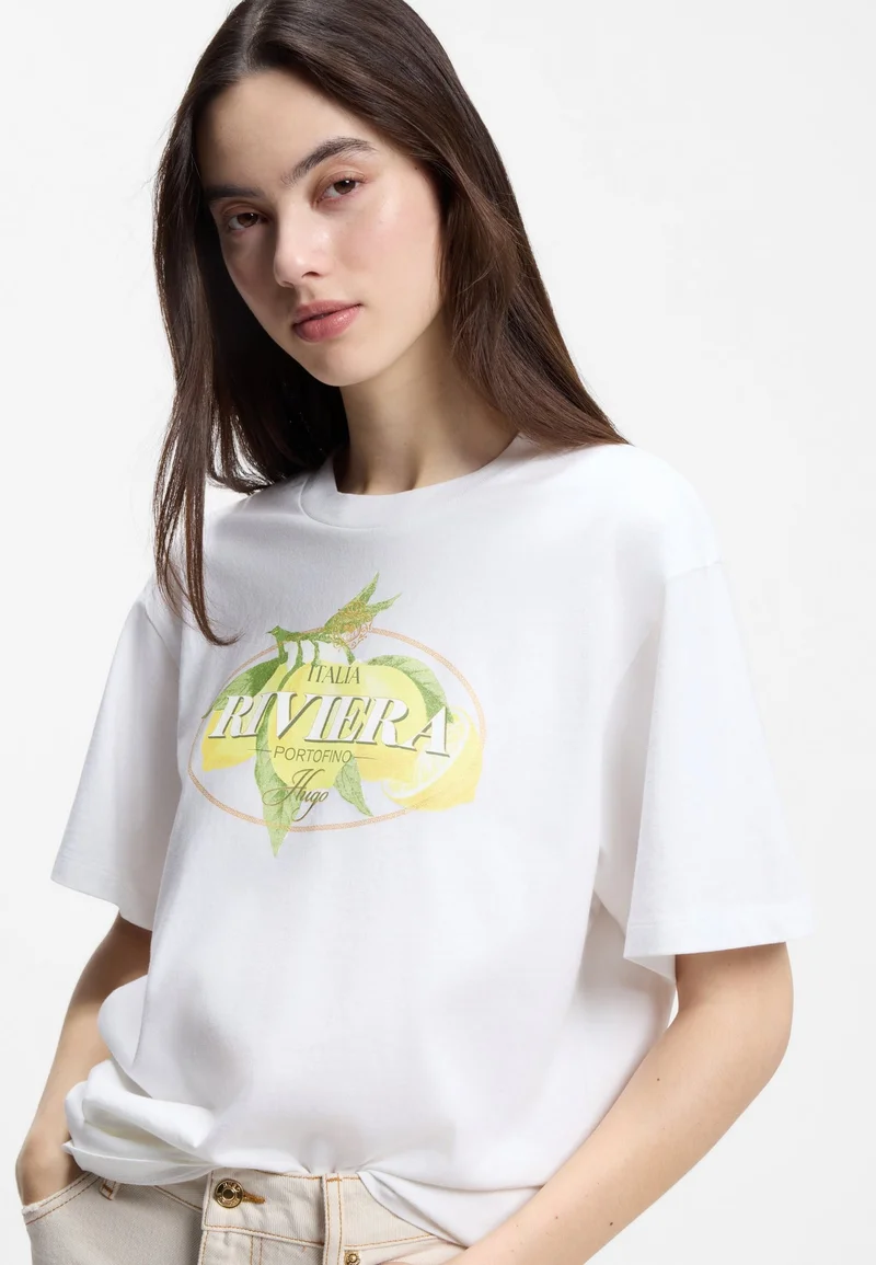 هوجو Cotton-jersey T-shirt with logo artwork