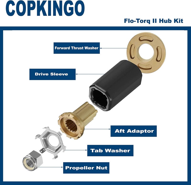 COPKINGO 835257Q1 Flo-Torq II Hub Kit for Mercury 60-300 HP Verado Mercruiser Alpha Bravo One Drives - Image 2