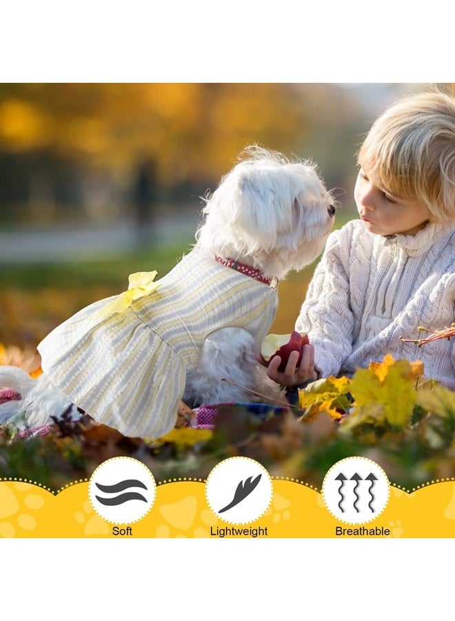 Sanwuta 8 Pieces Dog Dress Bowknot Dog Dresses Girl Dog Clothes Dog Outfits for Small Dogs Puppy Princess Dresses for Dogs Soft Lightweight Summer Fruit Floral Pattern Pet Skirts for Girl Dog (Small)  - Image 5