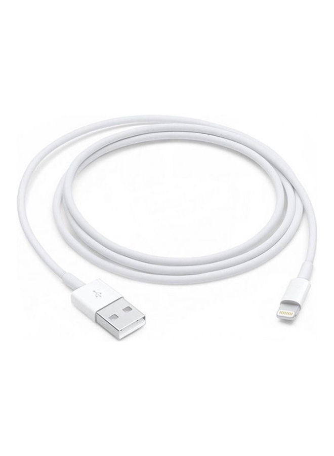 ابل  كابل Lightning للشحن ومزامنة البيانات بطول 1 متر مزود بمنفذ USB ومناسب لأجهزة آيفون وآي باد أبيض - Image 1