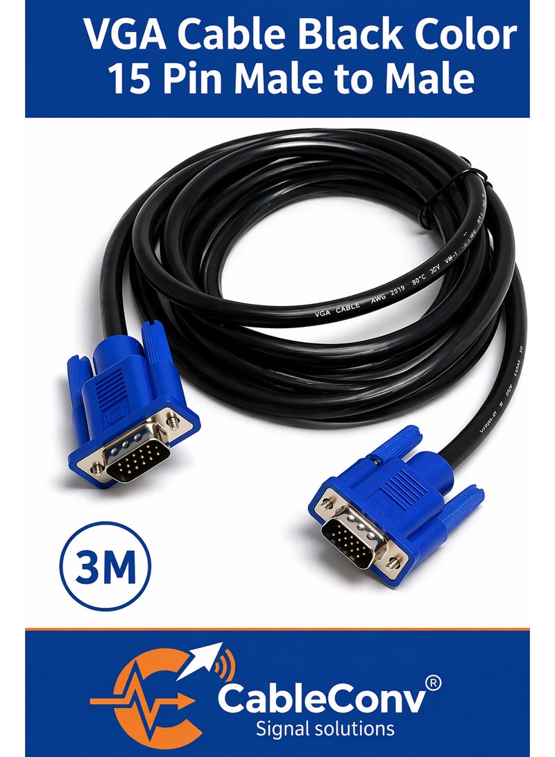 CABLE CONV 3M VGA to VGA 15 Pin Male to Male Cable – High Quality Video Display Cable - Image 1