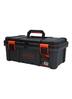 Tactix High Quality Durable Plastic Tool Box Black and Orange 19 Inch 320380  - Image 2
