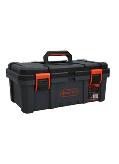 Tactix High Quality Durable Plastic Tool Box Black and Orange 19 Inch 320380  - Image 3