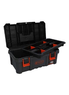 Tactix High Quality Durable Plastic Tool Box Black and Orange 19 Inch 320380  - Image 4