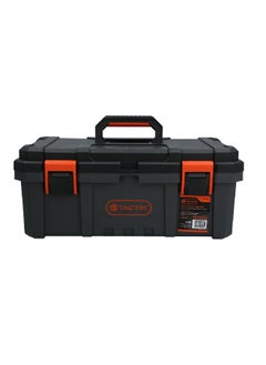 Tactix High Quality Durable Plastic Tool Box Black and Orange 19 Inch 320380  - Image 1