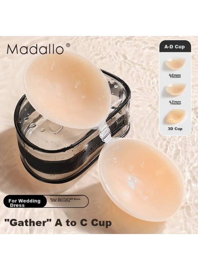 Madallo Modal Silicone Breast Pads For Women, Anti-exposure, Nipple Covers, Invisible Bra, Strapless Wedding Dress, Push-up, For Small Breasts, Specialized Nipple Covers - Image 2