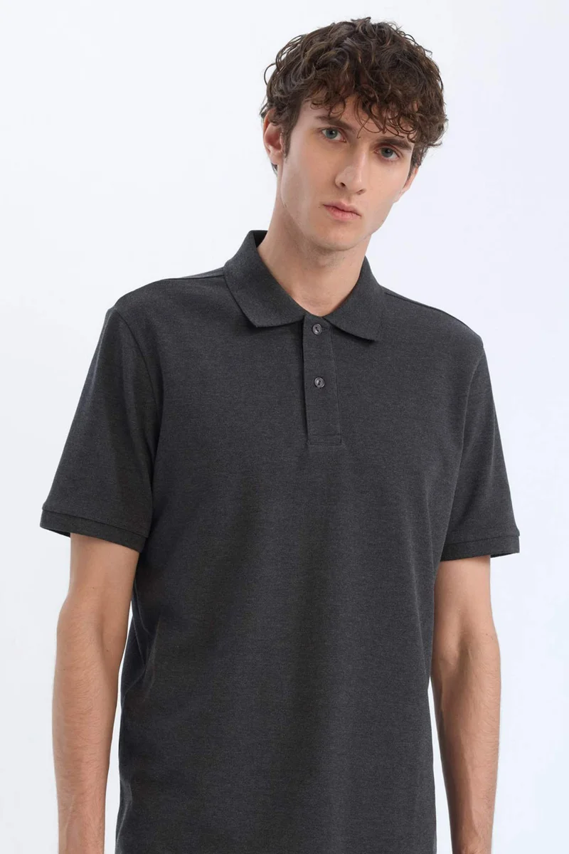 DeFacto Regular Fit Polo Collar Pique Short Sleeve Polo T-Shirt