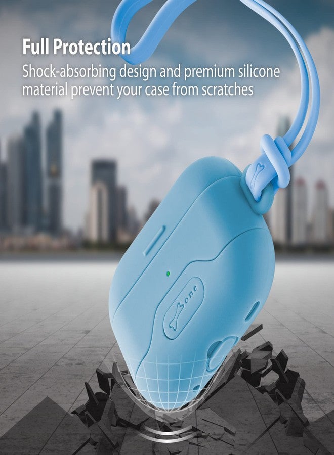 BONE AirPods Pro 2 Strap Case, Waterproof Silicone Case with Shock-Absorbing Design, Supports Wireless & MagSafe Charging, Compatible with AirPods Pro 2nd Generation (Kusumi Blue) - Image 3