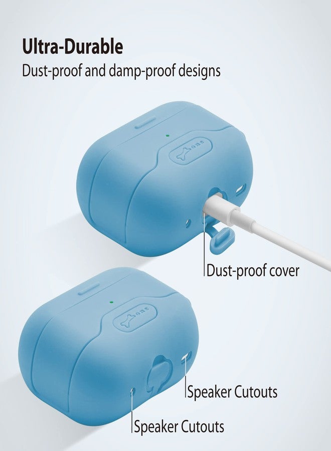 BONE AirPods Pro 2 Strap Case, Waterproof Silicone Case with Shock-Absorbing Design, Supports Wireless & MagSafe Charging, Compatible with AirPods Pro 2nd Generation (Kusumi Blue) - Image 4