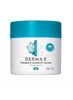 derma-e DERMA E Vitamin E 12,000 IU Cream – Moisturizer for Face and Body – Multi-purpose Face Cream, Hand Cream and Body Lotion Soothes and Protects, 4 oz  - Image 1