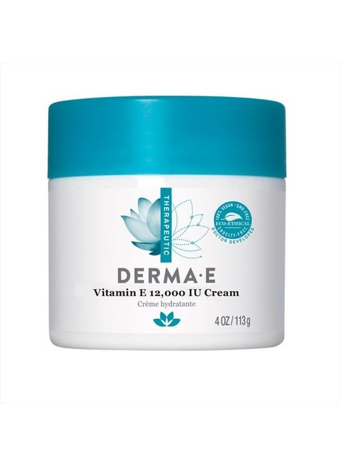 DERMA E Vitamin E 12,000 IU Cream – Moisturizer for Face and Body – Multi-purpose Face Cream, Hand Cream and Body Lotion Soothes and Protects, 4 oz