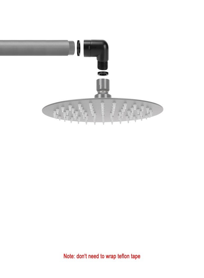 NearMoon Shower Elbow Adapter, Solid Brass 1/2" Shower Arm Extension for Connecting Shower Head, 90 Degree (Matte Black) - Image 3