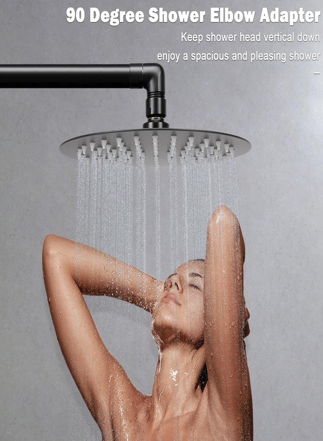 NearMoon Shower Elbow Adapter, Solid Brass 1/2" Shower Arm Extension for Connecting Shower Head, 90 Degree (Matte Black) - Image 4