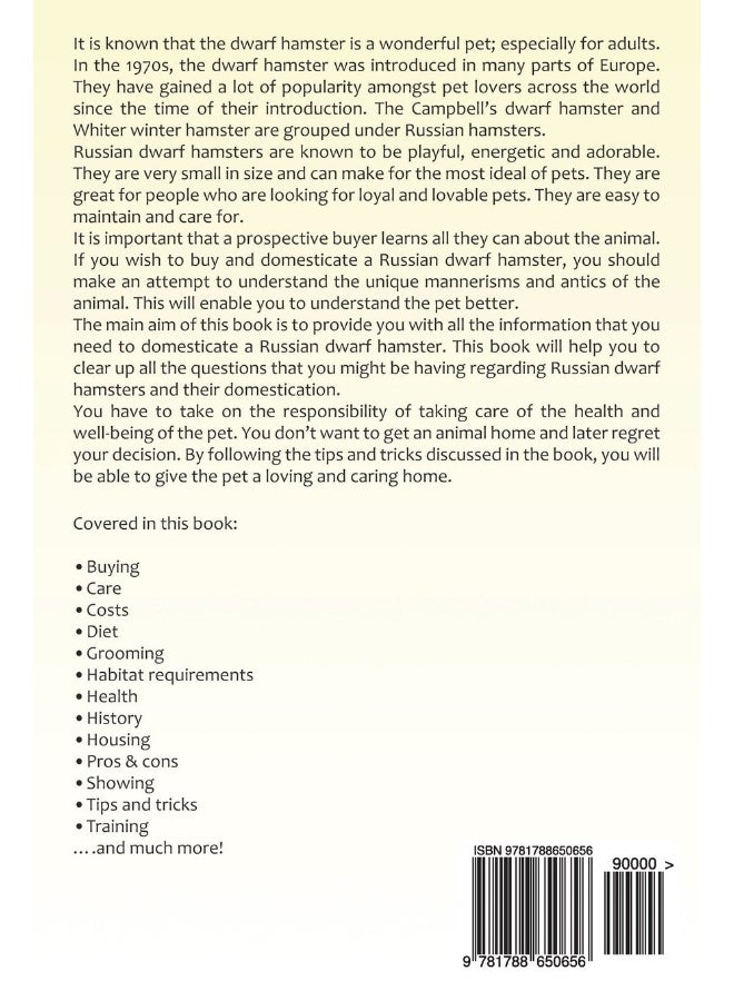 Zoodoo Publishing Russian Dwarf Hamster . s as pets.. book including care, pros and cons, housing, cost, diet and health. - Image 2