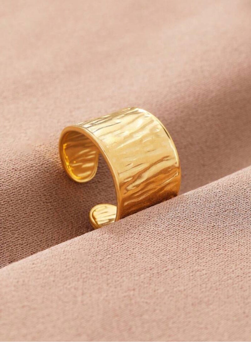 Casual collection Stylish & Elegant Stainless Steel Gold Plated Ring For Women One Size - Image 4