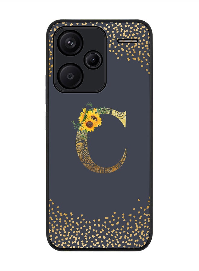 Stylizedd Rugged Case for Xiaomi Redmi Note 13 Pro Plus Case Cover- Custom Monogram Initial Letter Mandala Floral Pattern Alphabet - C(Grey) - Image 1