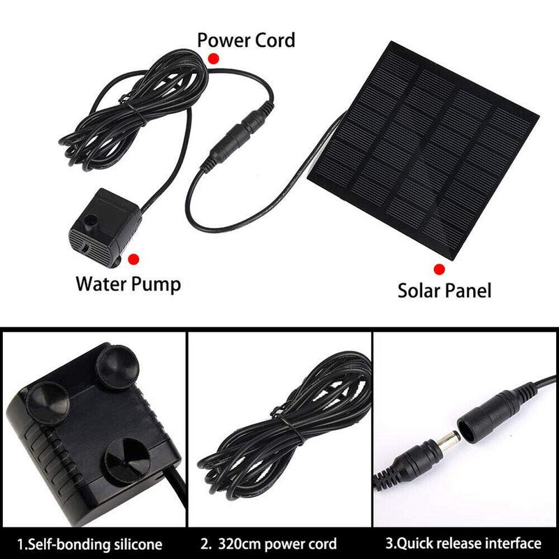 Hovico Solar Fountain - Panel Water Pump for Bird Bath Solar Panel Kit Outdoor Fountain for Outdoor Small Pond, Patio Garden and Fish Tank - Image 3