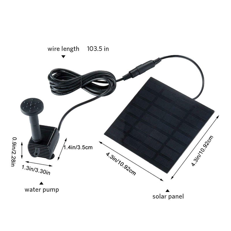 Hovico Solar Fountain - Panel Water Pump for Bird Bath Solar Panel Kit Outdoor Fountain for Outdoor Small Pond, Patio Garden and Fish Tank - Image 2