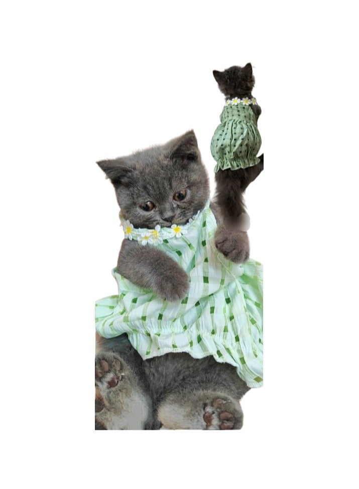 A.M Dog Dress Flower Pattern for Small Dogs Clothes Dogs Princess Dress Dog Outfits Pet Birthday Party Dresses Puppy Apparel Skirt for Small Dogs Cats Boy Girl Puppy Clothes - Image 1